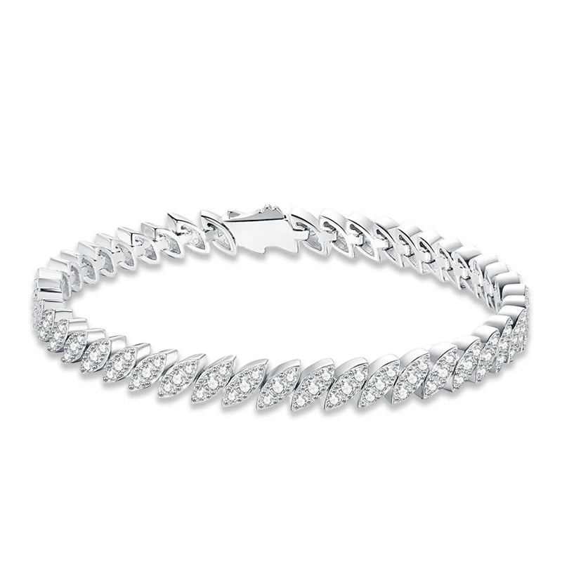 Full Moissanite Tennis Bracelets woman 925 Sterling Silver Marquise Shape Women's Hand Bracelet Chain luxury Jewelry