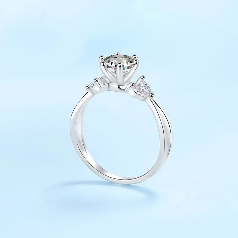 Luxury Women Wedding Band Platinum PT950 Rings Birthday Gift Moissanite Diamond VVS1 D Color 1Carat Girl Engagement Fine Jewelry