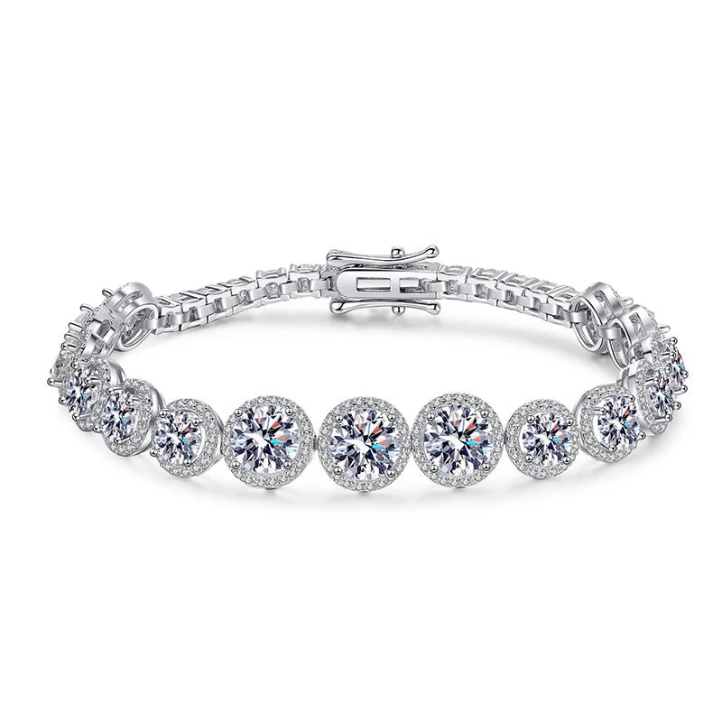 Moissanite Tennis Bracelet 11.1CT for Women Sparkling Luxury Jewelry 925 Sterling Silver Chain Christmas Gift Bracelet