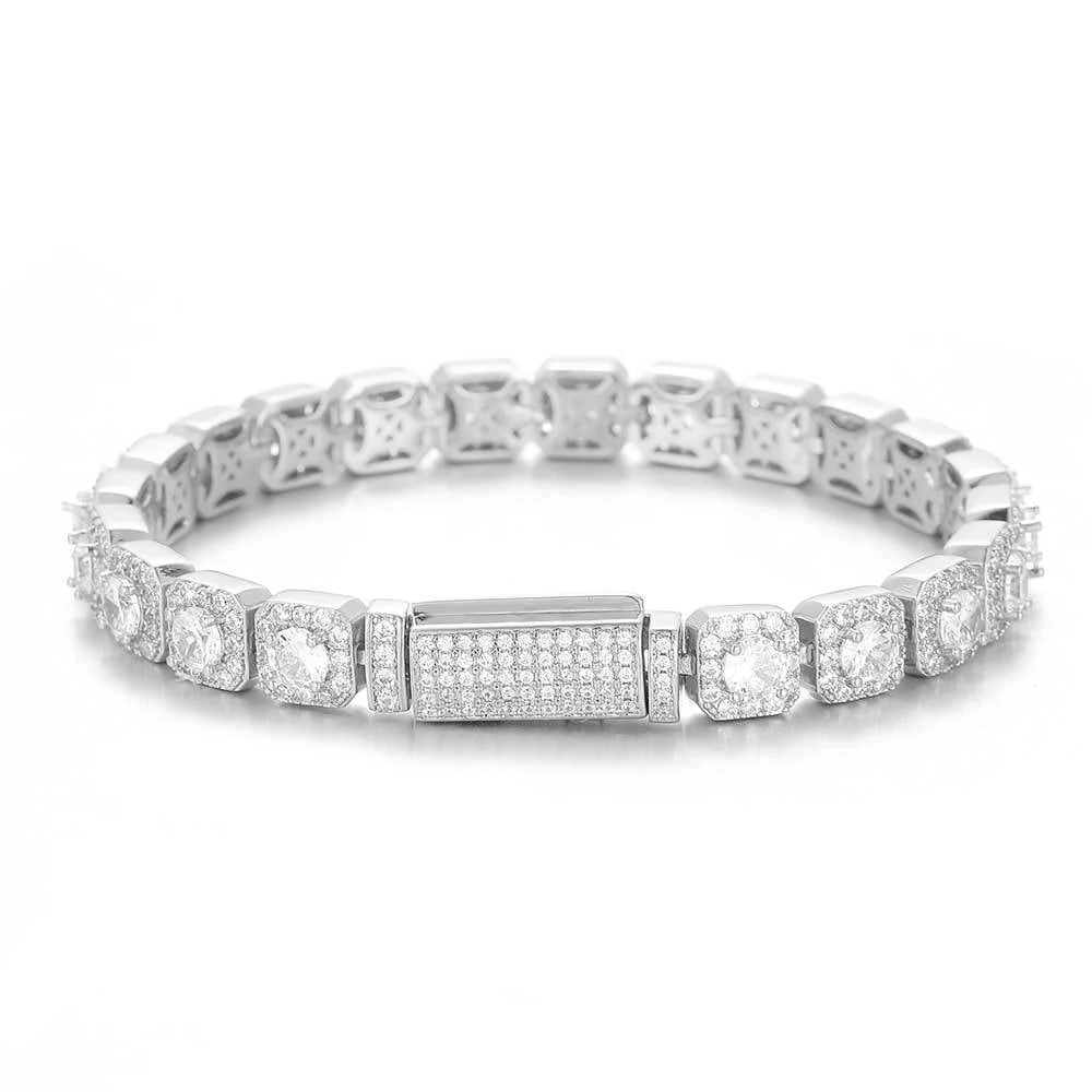 Moissanite Tennis Bracelet Original s925 Sterling Silver Plated 18k White Gold