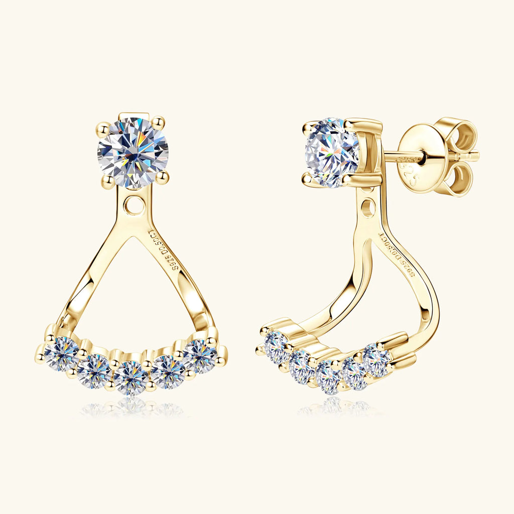 Stud Earrings for Women Sparkling Brilliant Cut Diamond 925 Sterling Silver 0.5CT Moissanite Ear Jewelry GRA Certified