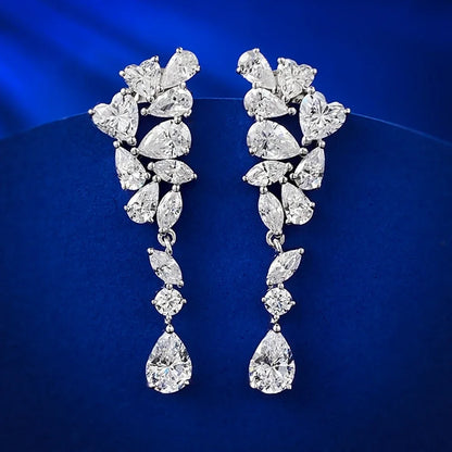 Moissanite Sparkling Drop Earrings