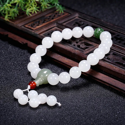 White Jade Single Loop Bracelet Natural Hetian Jade