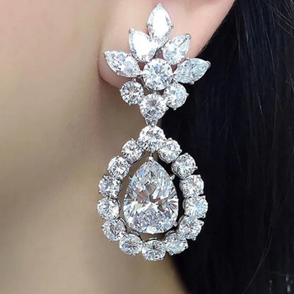 3.5cttw Full Moissanite Drop Earrings