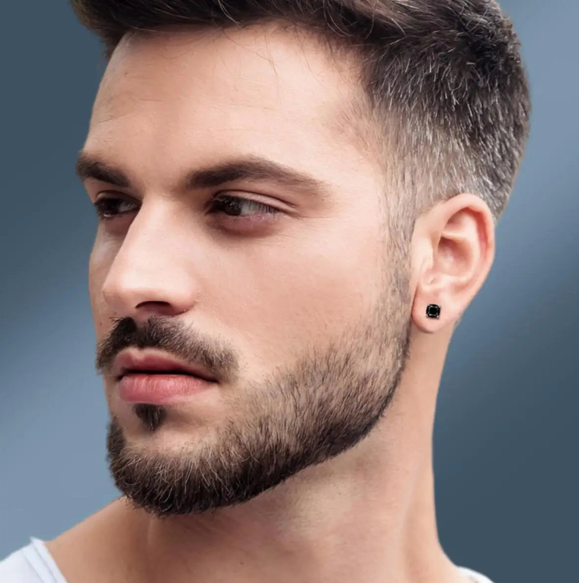 Princess Cut Black Moissanite Earring Certified Original 925 Silver 1 Carat Cushion Cut Diamond Stud Earrings for Men Women Gift