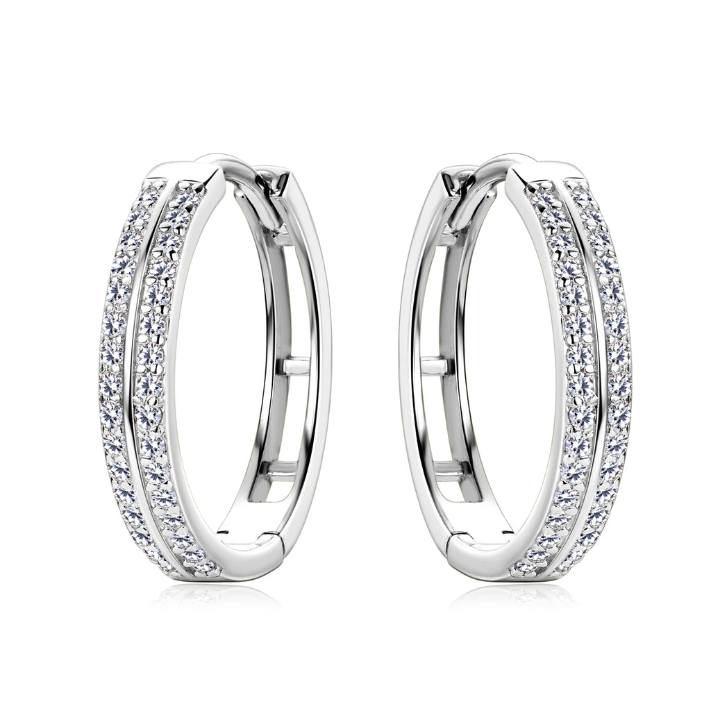 14K Gold Plated Hoop Earrings for Women Real S925 Sterling Silver Moissanite Diamond Earrings Trend Fine Jewelry Gift