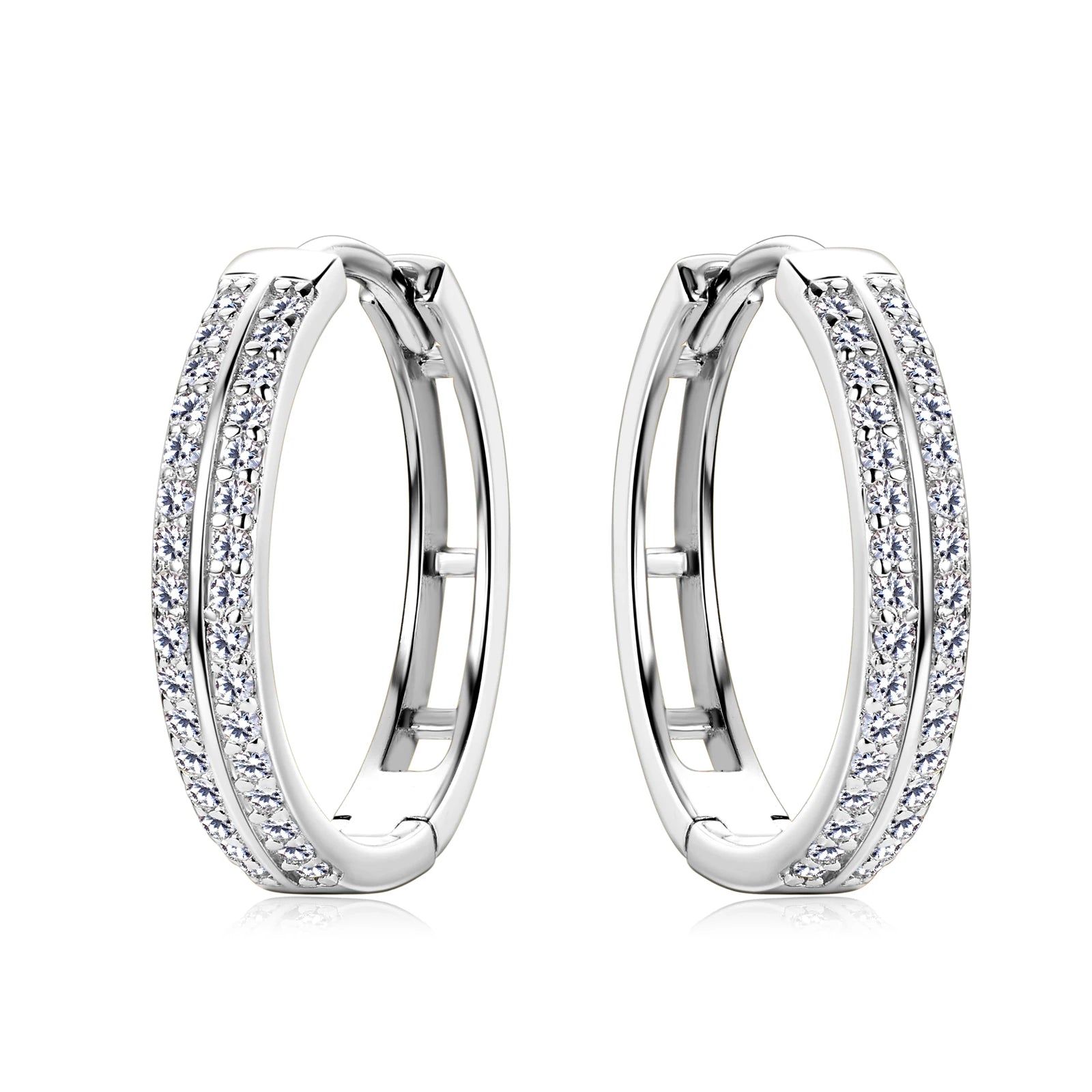 14K Gold Plated Hoop Earrings for Women Real S925 Sterling Silver Moissanite Diamond Earrings Trend Fine Jewelry Gift