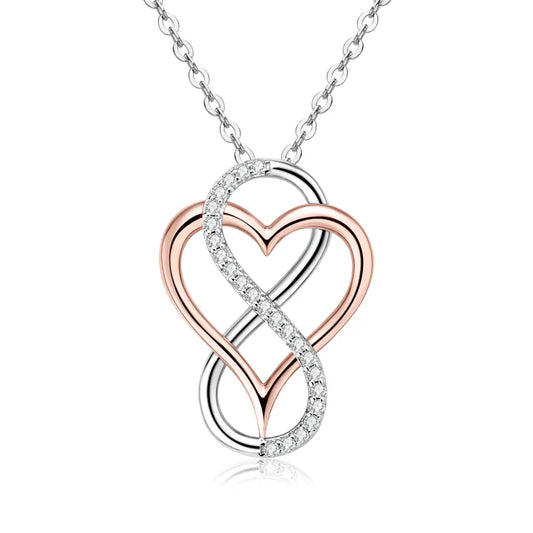 Moissanite Heart Infinity Pendant Necklace