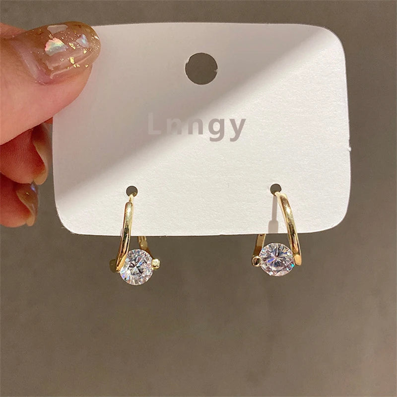 Huggies Earrings Sterling Silver 925 1.0ct Moissanite Hoop Earring