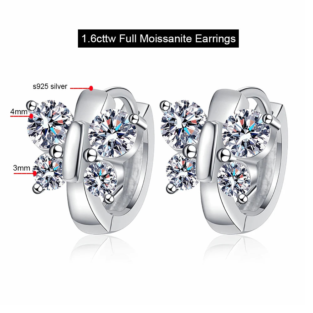 1.6cttw Full Moissanite Hoop Earrings