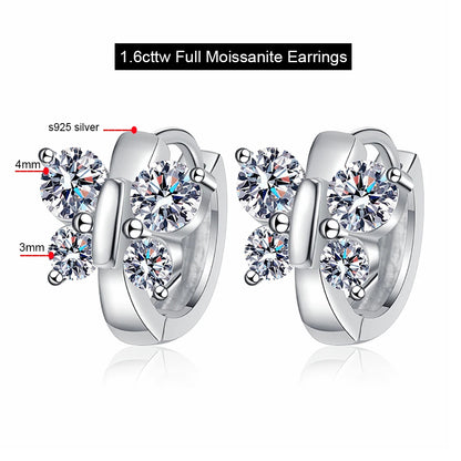 1.6cttw Full Moissanite Hoop Earrings