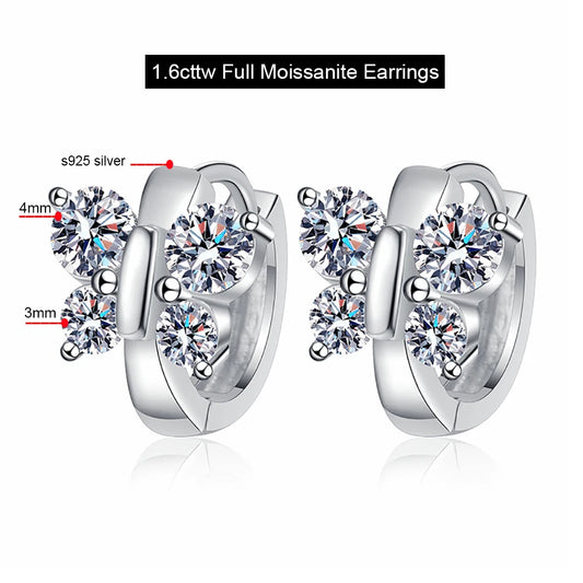 1.6cttw Full Moissanite Hoop Earrings