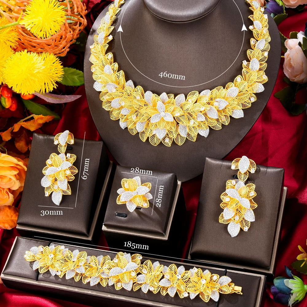 Wedding Party CZ African Dubai Bridal Jewelry Set