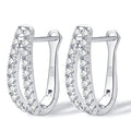 1.5mm Moissanite Hoop Earrings for Women 925 Sterling Silver 18K Gold Plated Earrings Classic Girls' Jewelry