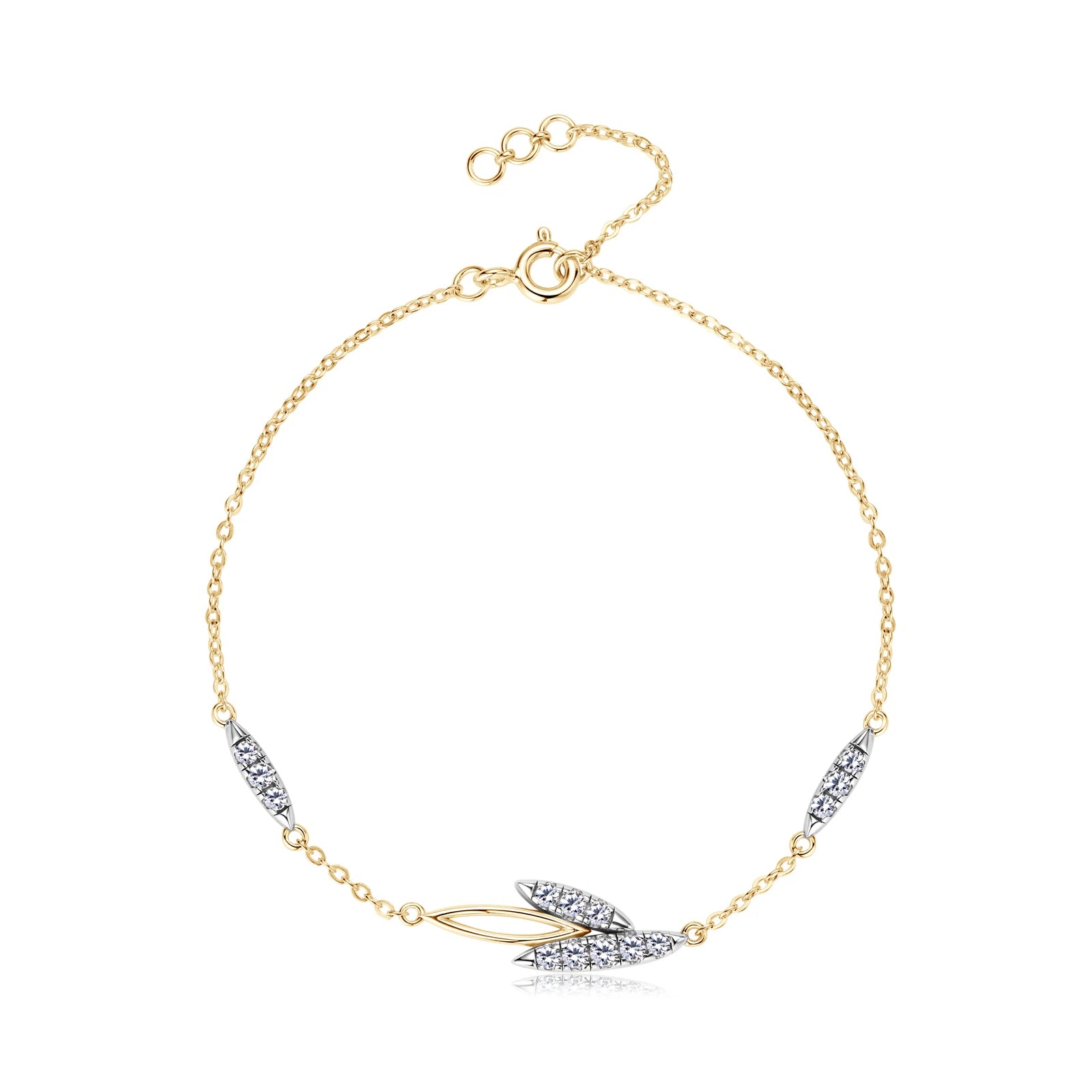 Original 925 Silver Plated 18k Gold Moissanite Bracelet for Women Girl Friendship Bracelets Charms Exquisite Jewelry Gifts