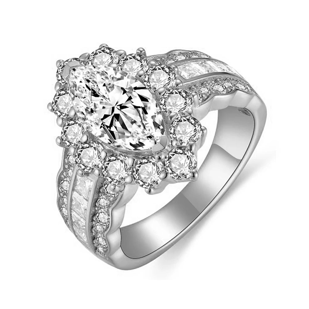 4cttw Marquise Cut D Color Moissanite Rings For Women Wedding Bridal S925 Sterling Silver