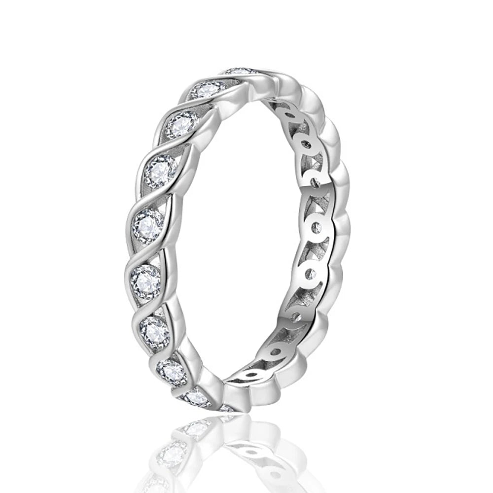 Moissanite Rings for Women Men S925 Sterling Silver Plated 18K 2mm D Color