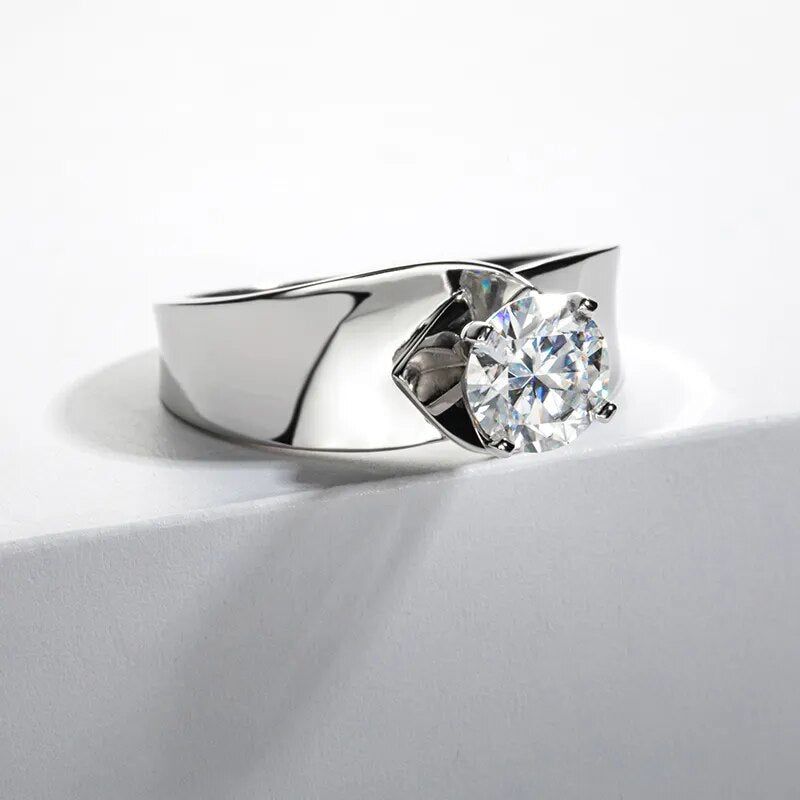 1.2 Carat D Color Moissanite  Wedding Ring