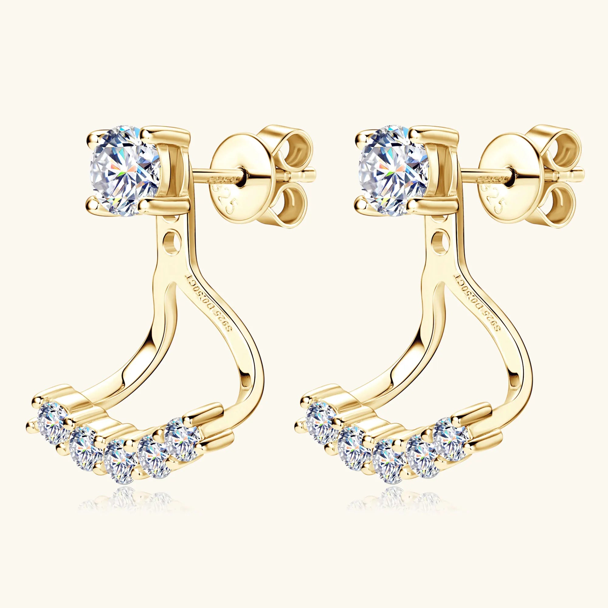 Stud Earrings for Women Sparkling Brilliant Cut Diamond 925 Sterling Silver 0.5CT Moissanite Ear Jewelry GRA Certified