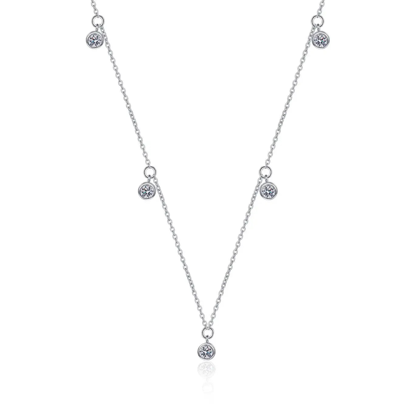 2.5mm 3mm Moissanite Diamond Necklaces Real Silver Chain 925 for Women Jewelry Plated 18K Gold Choker Birthday Gift