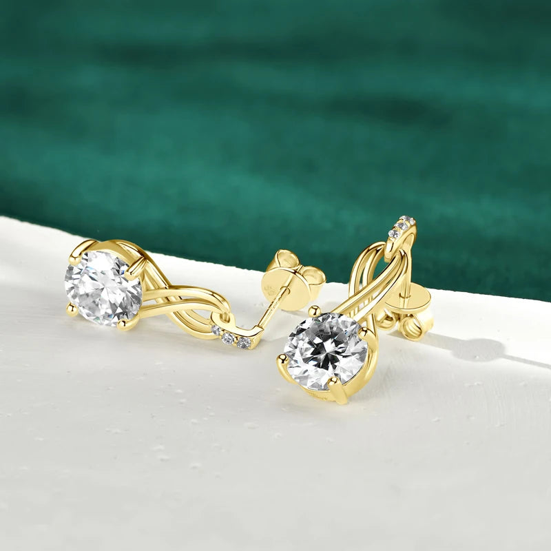 Moissanite Drop Earring 925 Sterling Silver