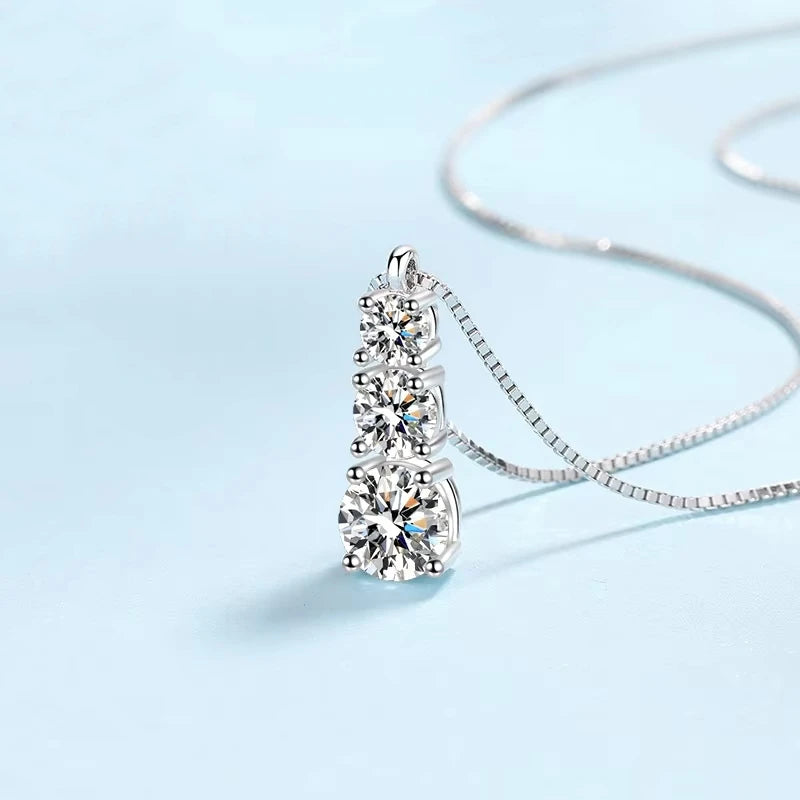 Girl Valentine's Day 18K White Gold Women Wedding Necklaces 1.8CT Moissanite Diamond Pendant PT950 Platinum Wife Birthday Gift