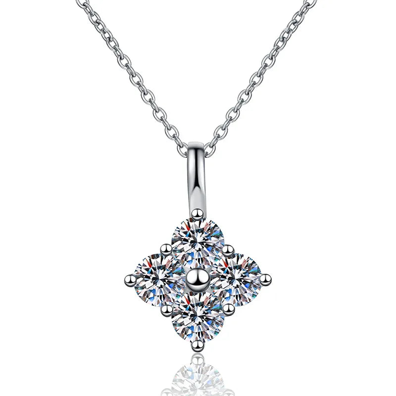 Sugar Cube Pendant Necklace 1.2Ct Moissanite PT950 Platinum Women Light Luxury