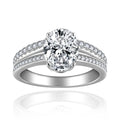 Moissanite Engagement Wedding 925 Sterling Silver Rings 2 Ct D Color Oval Cut For Women