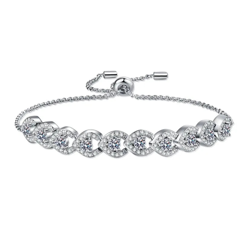 Classic PT950 Platinum Bracelet 1ct Moissanite