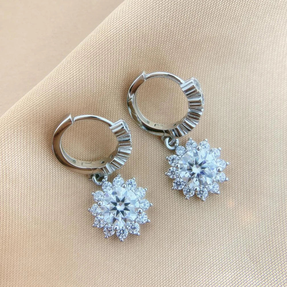 2 Carat Moissanite Pendant Earrings