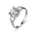 S925 Silver Ring 3 Carat Moissanite Women Classic Four Prong Engagement Gift Jewelry