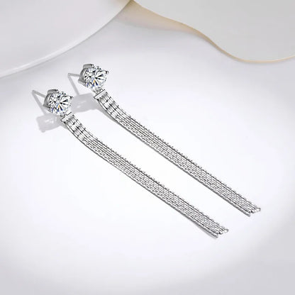 2ct Moissanite Tassel Earrings