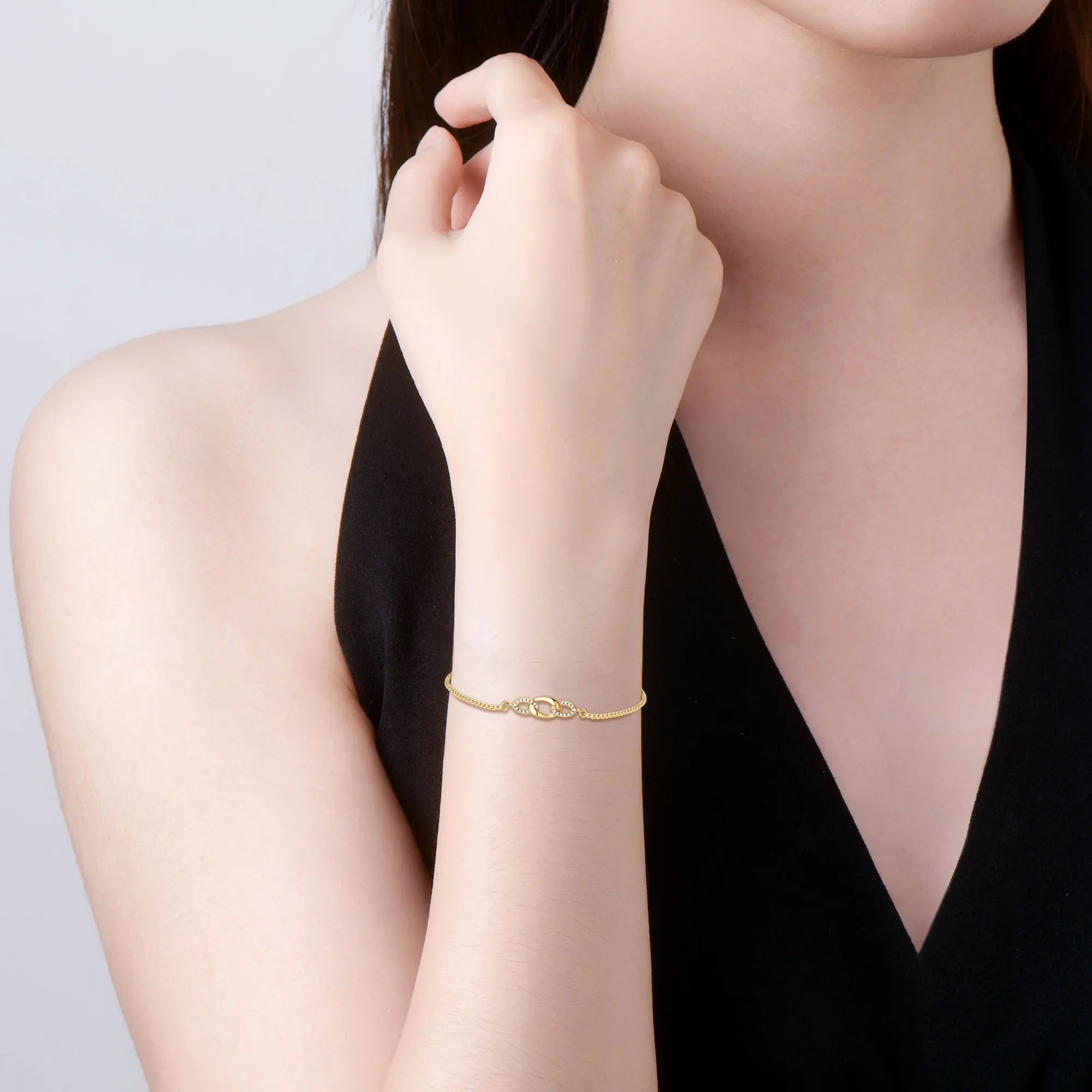 New Moissanite Bracelets for Women 18K Gold Plated 925 Sterling Silver Infinity Adjustable Bracelet Fine Jewelry Gift