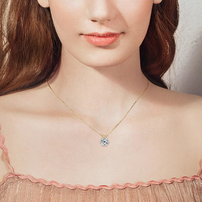 3.0 Carat Moissanite Pendant Necklaces
