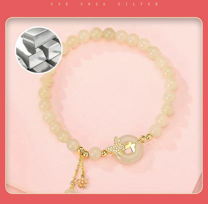 S925 Sterling Silver Small Peach Blossom Bracelet