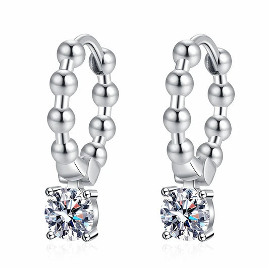 1CT Moissanite Huggie Hoop Earrings