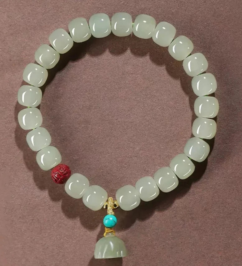 Qinghetian Jade Handstring 7X8mm Bracelet