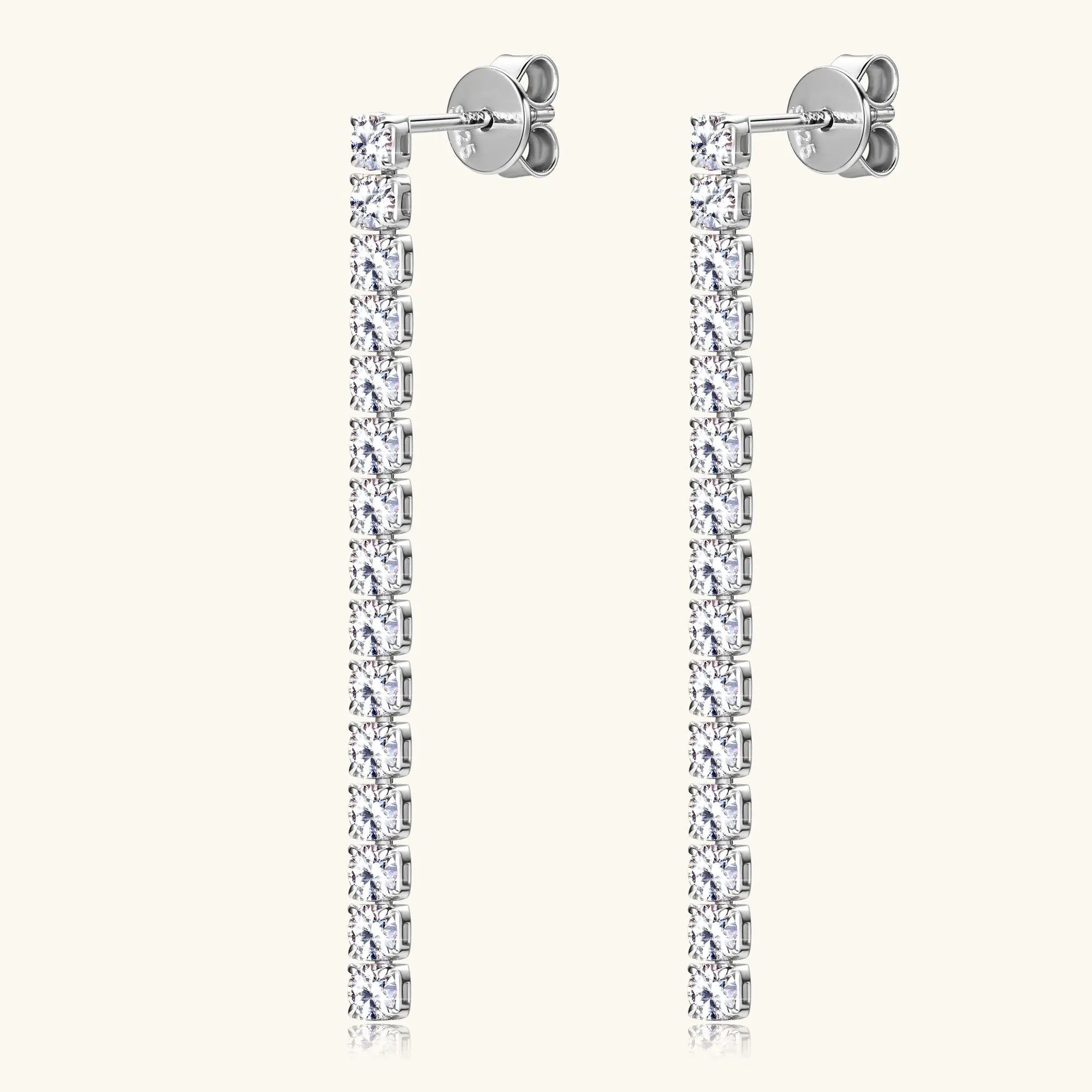 Dangle Earrings 925 Sterling Silver Gold Silver Color Long Tassel Drop Earring for Women 2.5mm Moissanite Party Wedding  Jewelry