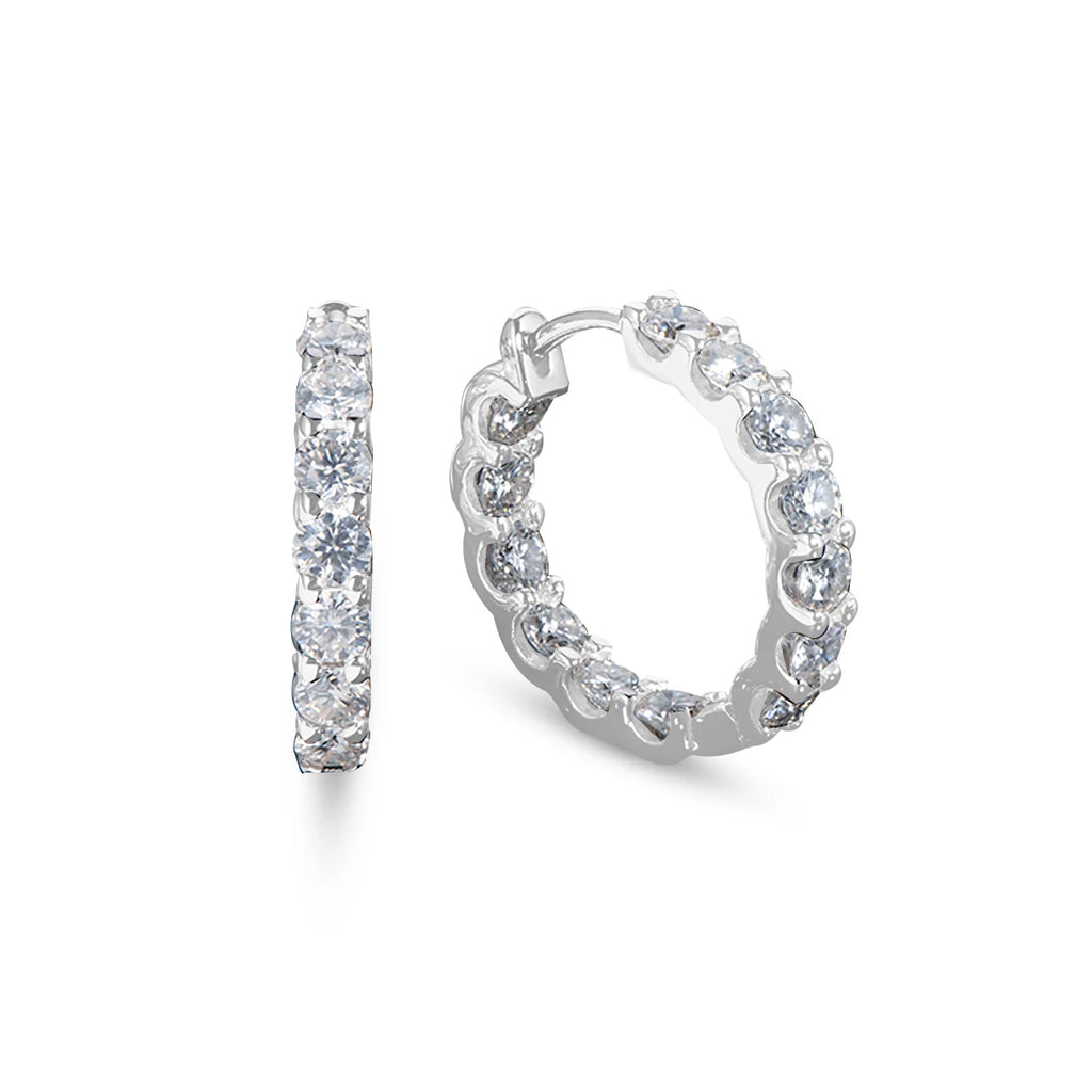 Full Moissanite Earrings hoops D VVS1 Luxury
