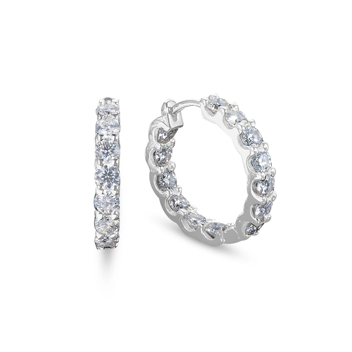 Full Moissanite Earrings hoops D VVS1 Luxury