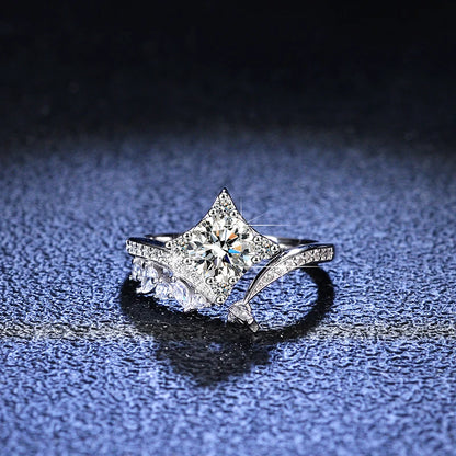 1CT Moissanite Diamond Engagement Ring