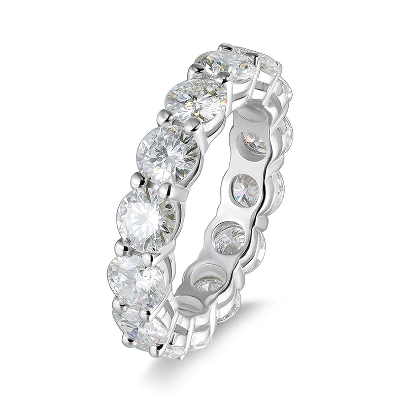 Round Moissanite Solitaire Ring - D VVS1 S925 Silver 0.5ct