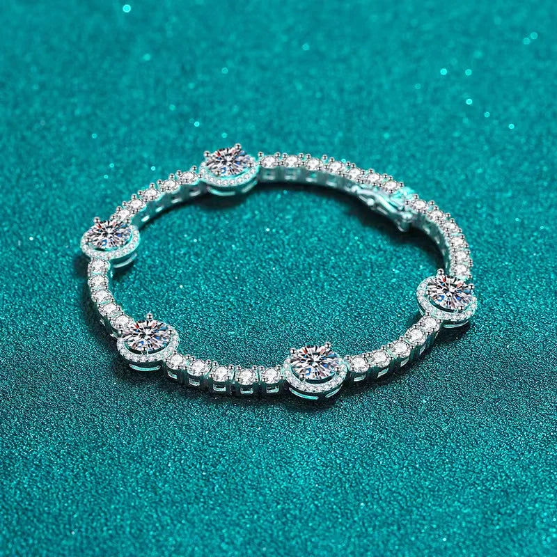 Moissanite Chain Bracelets Bangle