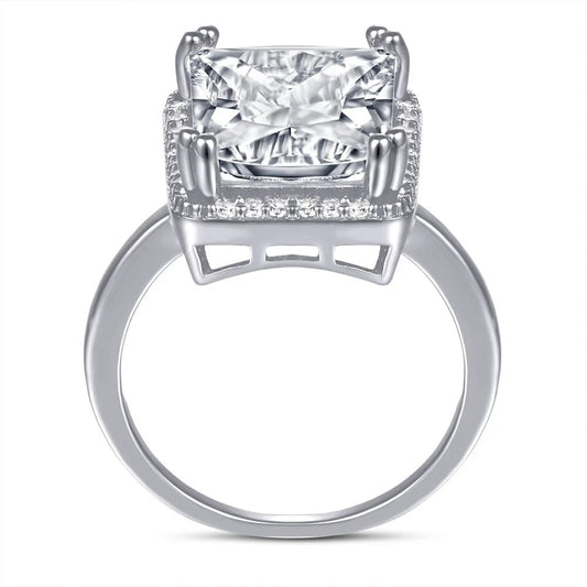 10 Carats Radiant Cut Moissanite Engagement Ring