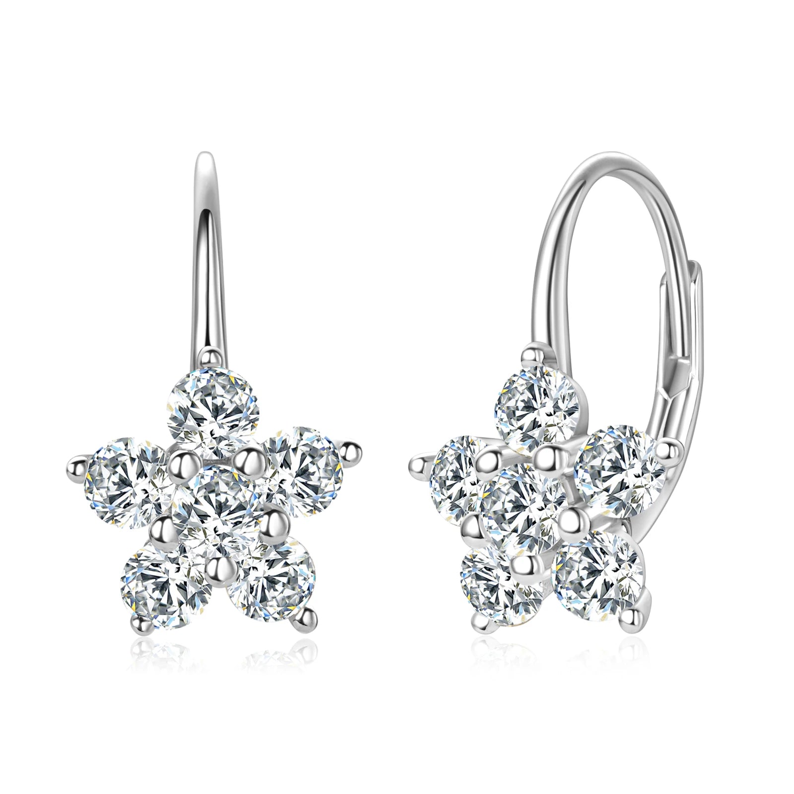 Original 925 Sterling Silver Earrings 3mm Moissanite Hoop Earring