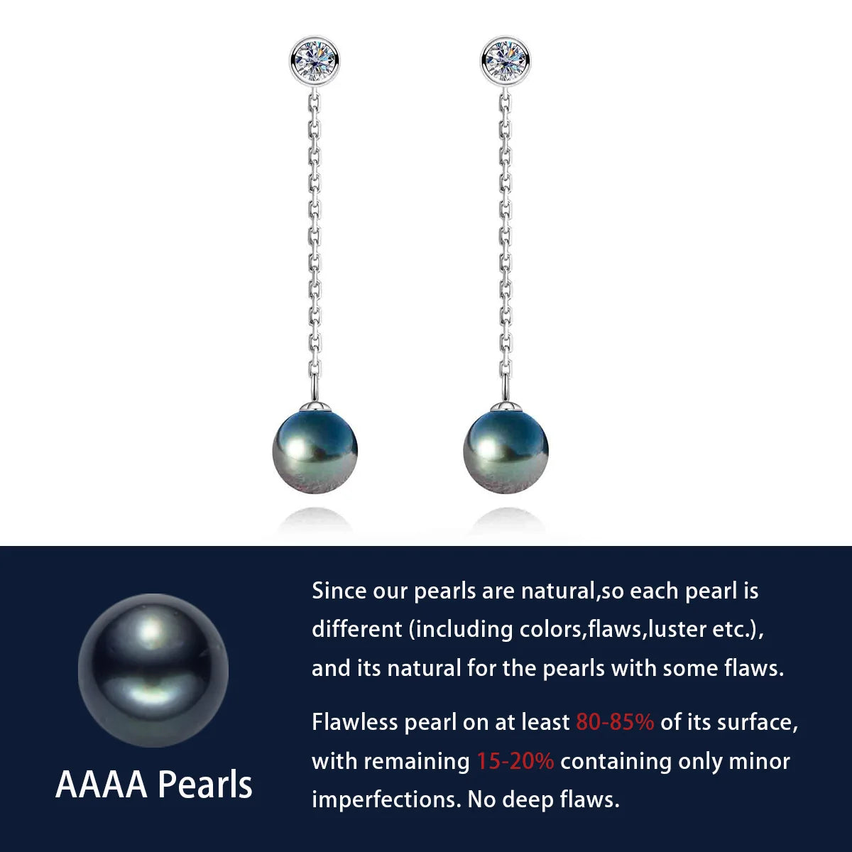 9-11mm Tahitian Black Pearl Earrings