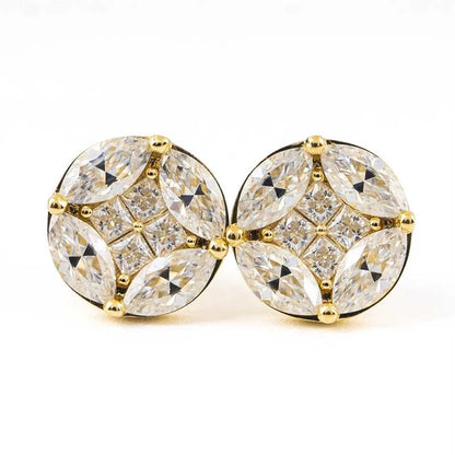 10k Gold Moissanite Diamond Stud Earrings