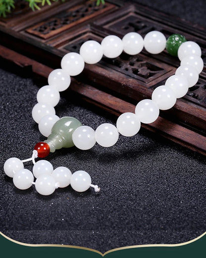 White Jade Single Loop Bracelet Natural Hetian Jade