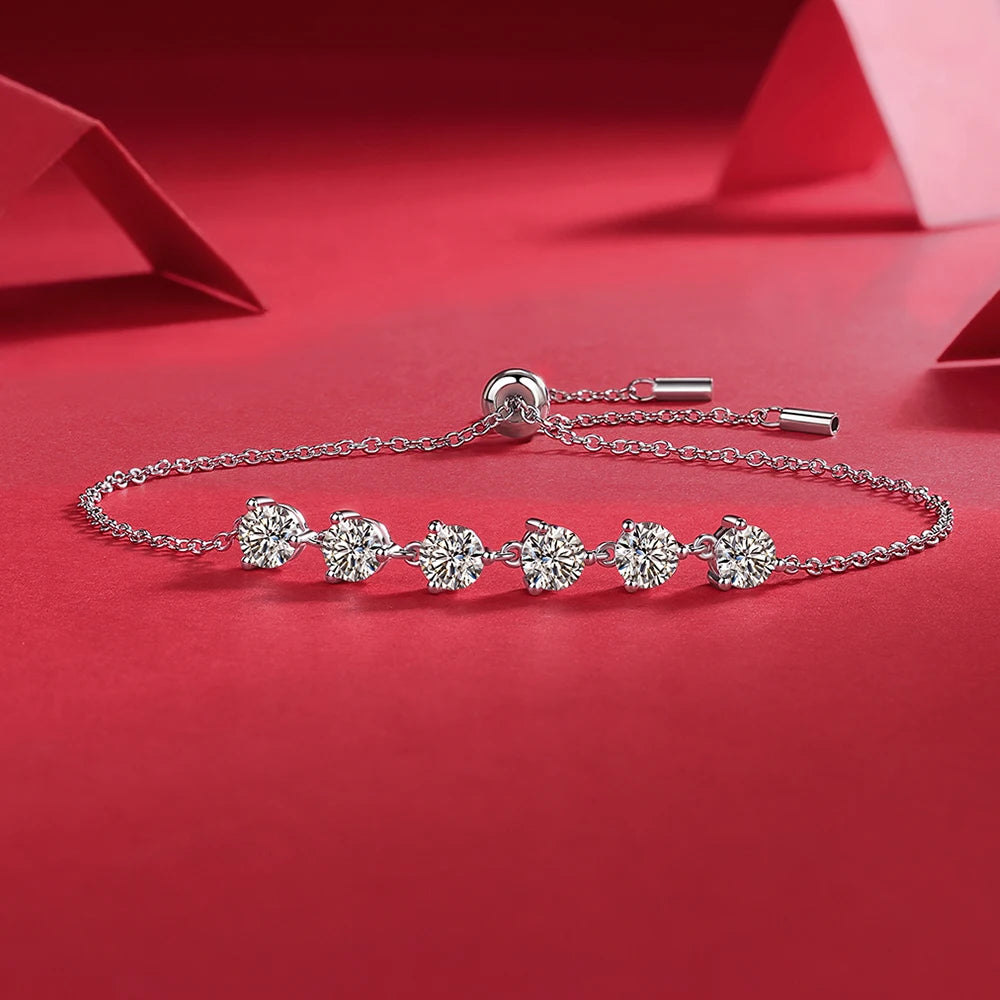 Moissanite Bracelet for Women 5MM 3CT  D VVS1 100% 925 Sterling Silver Plated 18k Gold Diamond Bracelet Wedding Jewelry Gift