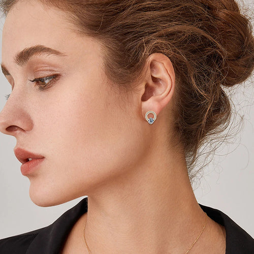 0.5ct 5mm Moissanite Earrings 925 Sterling Silver 14K Gold Plated Cartilage Piercing Ear Studs for Women Jewelry Gift